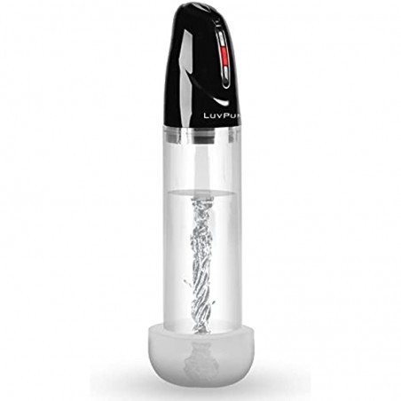 Black Automatic Smart Programmable iPump Male Vacuum Pump That Records Your Vacuum Level with Clear 8 Inch Length Cylinder and Magic Sleeveâ„¢