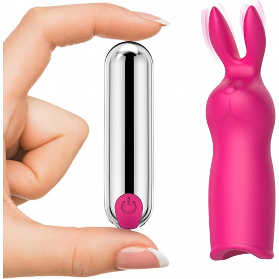 Rabbit Bullet Vibrator with 10 Powerful Vibration,Personal Massager for Clitoral Stimulation,Discreet Rechargeable,G-spot Stimul