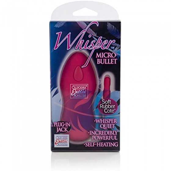 CalExotics Whisper Micro Bullet – Self Heating Wired Pocket Bullet Vibrator - Remote Control Sex Toys for Couples - Adult Egg Ma