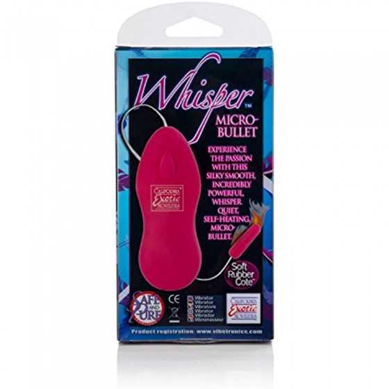CalExotics Whisper Micro Bullet – Self Heating Wired Pocket Bullet Vibrator - Remote Control Sex Toys for Couples - Adult Egg Ma