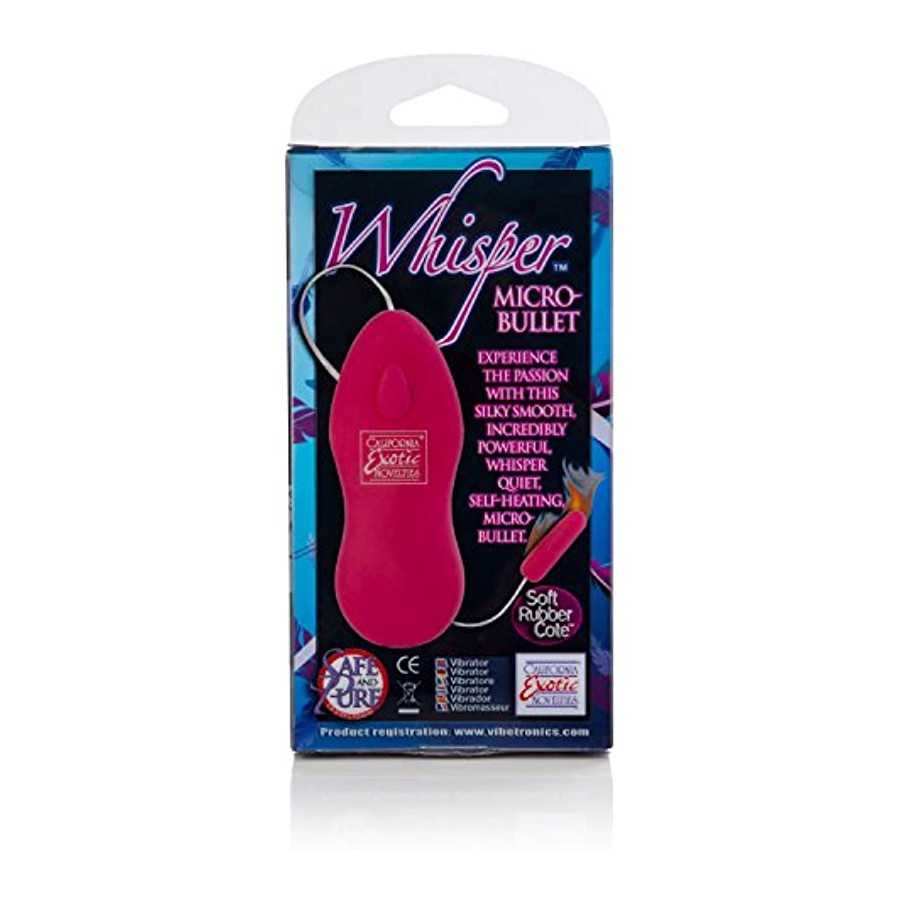 CalExotics Whisper Micro Bullet – Self Heating Wired Pocket Bullet Vibrator - Remote Control Sex Toys for Couples - Adult Egg Ma