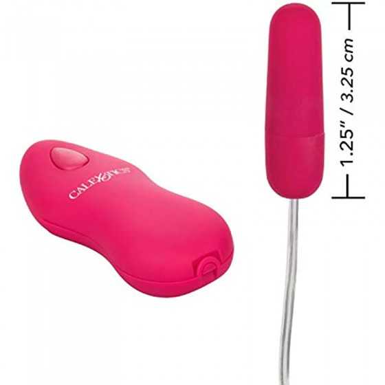 CalExotics Whisper Micro Bullet – Self Heating Wired Pocket Bullet Vibrator - Remote Control Sex Toys for Couples - Adult Egg Ma