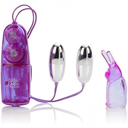  Dual Bunny Teaser - Double Bullet Vibrator with Rabbit Tickler - Sex Toys for Couples - Adult Vibe Eggs Massagers - P