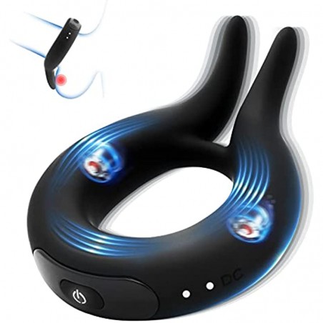 Vibrating Cock Ring,Lilecemie Penis Rings with 10 Vibration Modes,Rabbit Design Silicone Stretchy Couple Vibrator Erection Pleasure Enhance,Clitoral Stimulator for Women,Adult Sex Toys & Games for Men