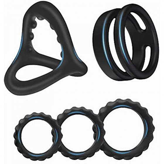 5 Sizes Penis Ring Stretchy...