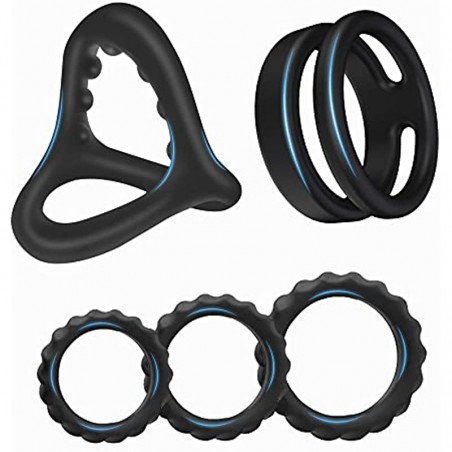 5 Sizes Penis Ring Stretchy Cock Rings for Men Erection Sex Silicone Penisring, Adjustable Men Cook Ring Cockring, Adult Sex Toys for Men