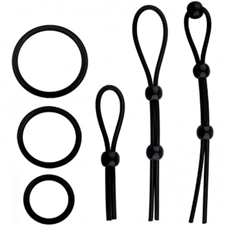 Cock Rings Set Silicone, Adjustable Penis Rings for Male Erection Enhancing Sex Toy 6 Different Love Ring for Men Long Lasting Stronger, Adult Male Sex Toys for Men Couple Pleasure