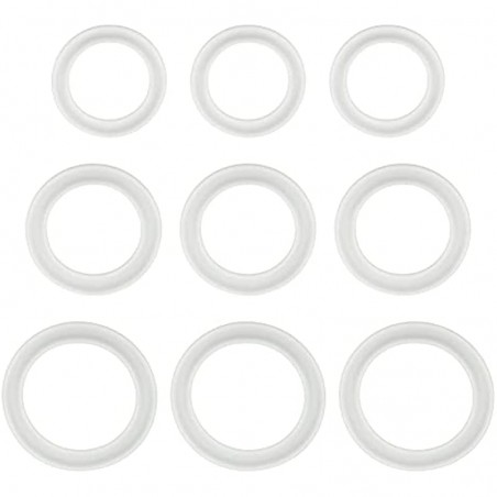 Romi Silicone Penis Cock Ring for Men 9 PCS Delay Head Glans Ring Set Testicles Stimulates Erection Pleasure Enhancing Male Masturbation (3 Sizes)