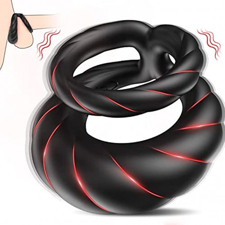 Vibrating Cock Ring, Double Penis Ring Vibrator with 10 Vibration Modes, Adult Male Sex Toys for Men Longer Harder Stronger, Silicone G spot Vibrator Dildo, Couples Mens Male Adult Sex Toys & Games