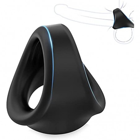 Silicone Penis Ring for Men, 3 in 1 Ultra Soft Stretchy Cock Ring Penis Enlargers, Sex Toy for Men & Couples, Premium Stretchy, Black