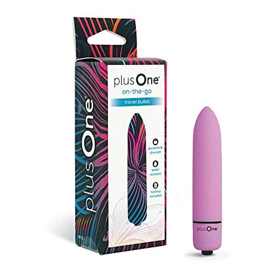 plusOne Travel Vibrating Bullet, Mini Body Massager,Lavender
