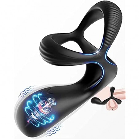 Vibrating Cock Ring,FOLANVOFF Silicone Stretchy Penis Rings with 10 Vibrations, 3 in 1 Pens Rings for Men Erection, Rechargeable Mens Vibrator,Adult Sex Toys & Games for Men Pleasure