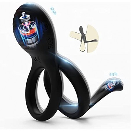 Vibrating Cock Ring, Couple Vibrator Toys Silicone Penis Ring with 7 Vibration Mode Clitoral Stimulator Mens Vibrator, G Spot Clitoral Vibrator for Women Couple, Adult Sex Toys for Couple Sex Pleasure