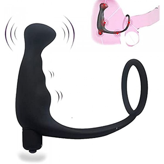 Silicone Anal Vibrator Thrusting Prostate Stimulator Massager Anal Butt Plug Cock Ring Delay Ejaculation Erotic Sex Toys Dildos for Gay Men Male