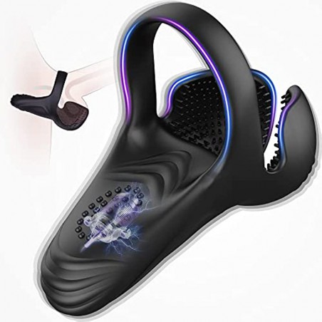 Vibrating Cock Ring, Evyleen Penis Ring with 10 Vibration Modes, Mens Vibrator for Prenium/Balls Stimulation, Waterproof Cock Rings for Men, Adult Sex Toys & Games