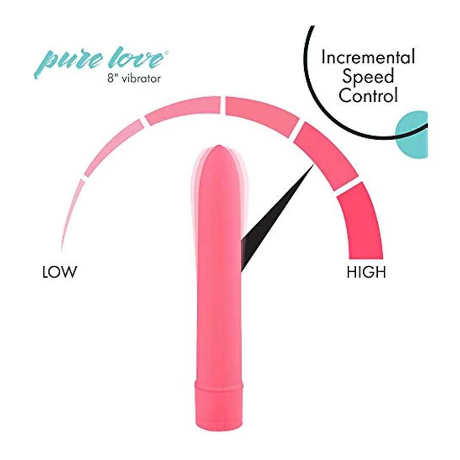 Pure Love 7 Inch Vibrator, Pink Color, Waterproof with Speed Dial Control, Adult Sex Toy, Classic Sex Toy,