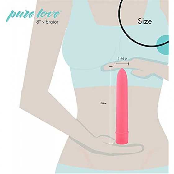 Pure Love 7 Inch Vibrator, Pink Color, Waterproof with Speed Dial Control, Adult Sex Toy, Classic Sex Toy,