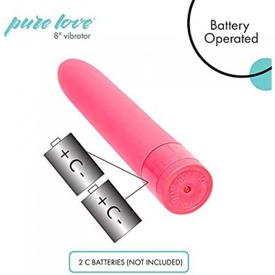 Pure Love 7 Inch Vibrator, Pink Color, Waterproof with Speed Dial Control, Adult Sex Toy, Classic Sex Toy,