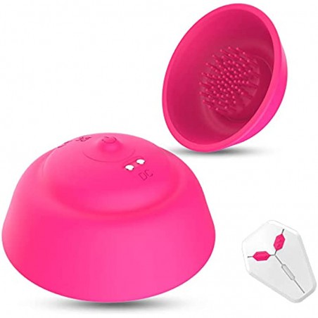 GSPROT Nipple Massager, Wireless Vibrating Nipple Suckers with 12 Modes to Stimulation Breast Toys with 2 Suction Cups Vibrator Sex Pink Nipple-02 0