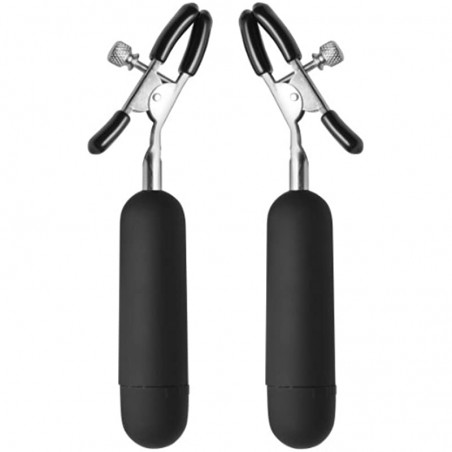 Master Series Dark Passion Vibrating Nipple Clamps