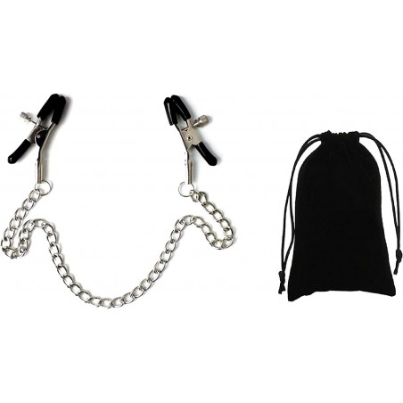 Nipple Clips Clamps for Women/Men Adjustable Pressure Breast Clamps Stainless Steel Non Piercing Nipple Rings Decorative Clip for Pleasure Toys Nipple (RRJJ-3)