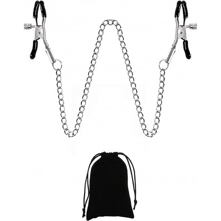 New 9162 Nipple Clips Clamps for Women,Adjustable Pressure Breast Clamps Stainless Steel Non Piercing Nipple Rings Decorative Clip for Pleasure Nipple Clips (D4)