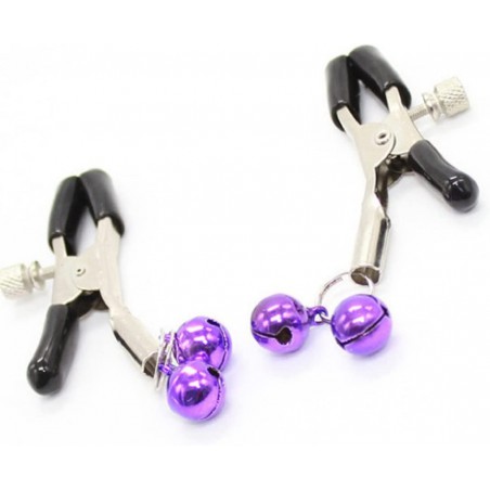 Adjustable Metal Nipple Clamps KUMQUAT Entertainment Clip for Women Non-Piercing Nipplerings Clip On Nipple Rings Decorative Clip for Clothing Accessories-2288R (Black-R3)