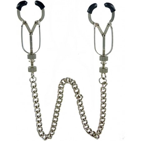 Master Series Affix Triple Chain Nipple Clamps, Silver