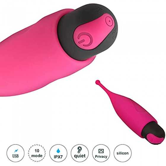 High Frequency G spot Clitoral Bullet Vibrator Soft Head Clit Stimulator for Quick Orgasm Nipples Vaginal Stimulation Waterproof