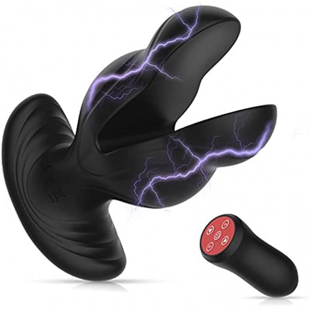 Vibrating Anal Vibrator with Electric Shock, Anal Butt Plug Vibrators Prostate Massager Clitoral G-Spot Stimulator Remote Control Waterproof Adult Anal Sex Toy for Men Women Gay or Couples Fun