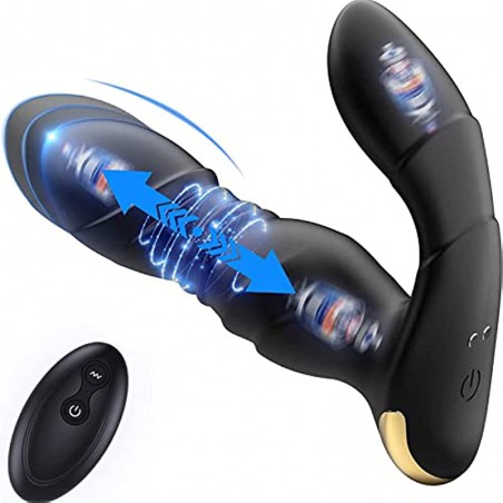 Vibrating Anal Plug with Electric Shock Pulse Vibrator, Anal Vibrator Prostate Massager for Men with Remote Control, Rechargeable Anal G Spot Vibrator Adult Sex Toys for Women and Couple Gay Sex Play