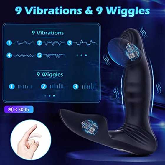AMOVIBE Prostate Massager with 9 Wiggle & Vibration Patterns, App Control Anal Plug, Prostate Stimulor Toys with Heating Functio