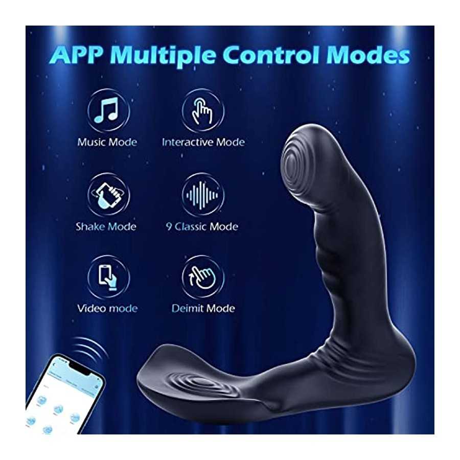 AMOVIBE Prostate Massager with 9 Wiggle & Vibration Patterns, App Control Anal Plug, Prostate Stimulor Toys with Heating Functio