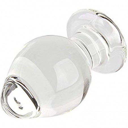 Romi Extra Large Glass Butt Plug 2.3 X 4.13 Inch,g-spot Crystal Anal Plug Bum Plug Titanmen Master Tool Pleasure Bomb Plug Heavy Duty Weight Magic  Anal Trainer Sex Toy