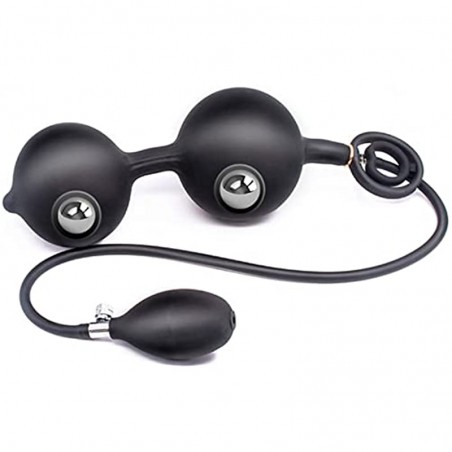 Inflatable Butt Plug Inflatable Anal Plug Built-in Two Vibrating Steel BallsInflatable Butt Anal Pump,Silicone Expandable Anal Sex Toys for Man and Women, Steel Ball Included