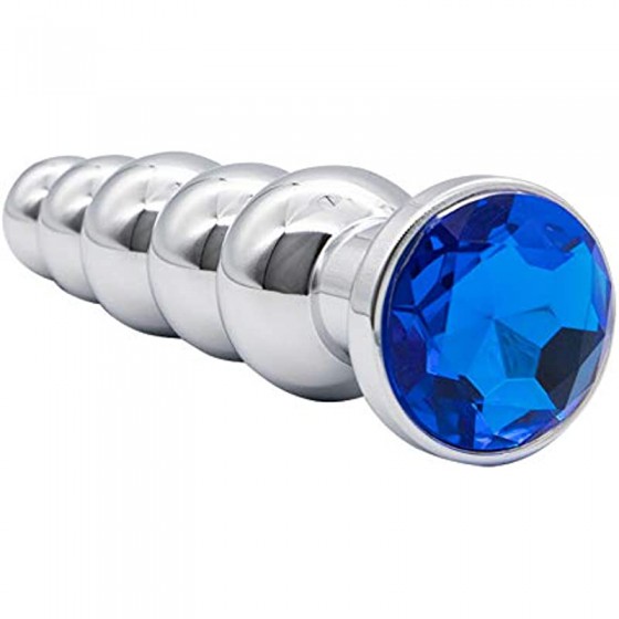 Anal Plug Gem Anal Beads - 5 Beads Metal Butt Plug Pleasure Wand Anal Sex Toys for Men and Women Romi