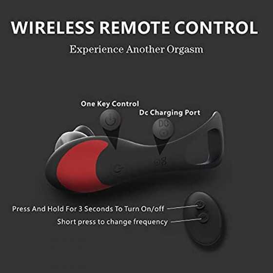 3-in-1 Remote Control Prostate Massager Vibrator with Penis Ring and Ball Loop, 9 Speeds Rechargeable Anal Sex Toy Waterproof G-