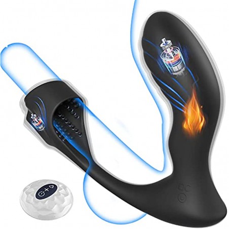 Blended Climax Prostate Massager Penis Vibrator Male Adult Sex Toys for Men, Remote Control Vibrating Anal Dildo Butt Plug Vibrator Trainer Sex Toy for Men, Anal Dildos Vibrators Plugs with Cock Ring