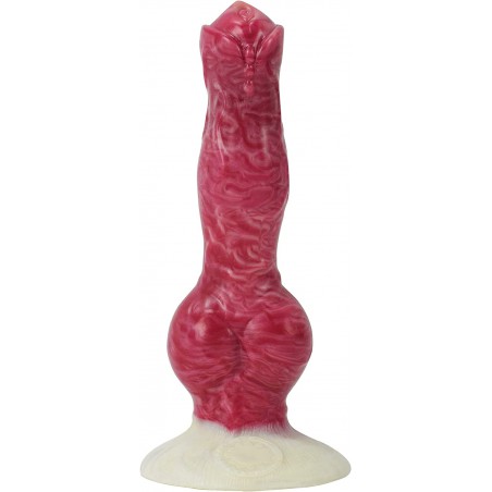Realistic Dog Suction Cup Dildo for Beginners, 8.26 inches Pink Silicone Anal Butt Plug Adult Toys Animal Dildo for Women Lesbian and Men Couples