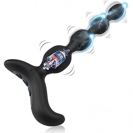 Electric Shock Anal Vibrator Prostate Stimulator, XINBALE 10 Vibration Modes Electric Stimulation Butt Plug Vibrating Anal Plug Vibrator Anus G Spot Sex Toy for Men, Women