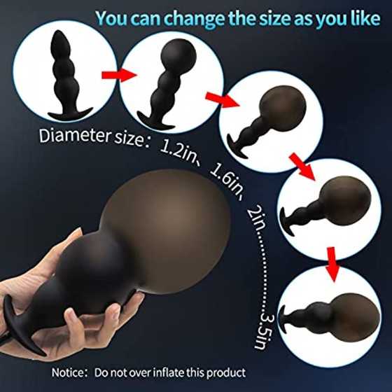 Silicone Expand Inflatable Anal Plug,Body-Safe Medical Grade Waterproof Butt Sex Toy, Anal Plug Sex Toy, Stretch Anal with Quick