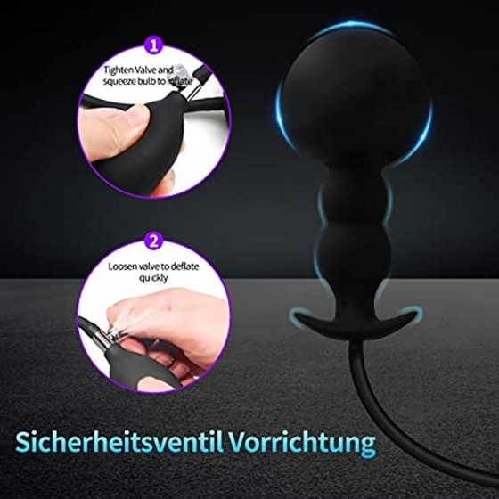Silicone Expand Inflatable Anal Plug,Body-Safe Medical Grade Waterproof Butt Sex Toy, Anal Plug Sex Toy, Stretch Anal with Quick