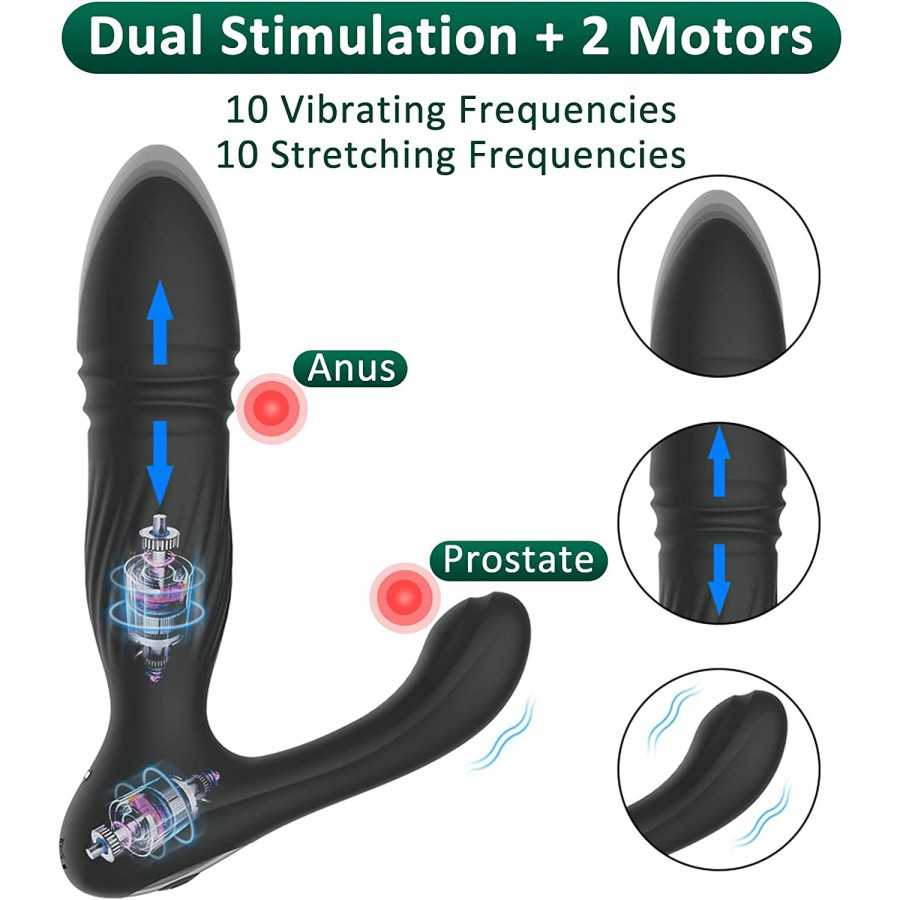 Prostate Massager Anal Vibrator Butt Plug, VOBJOY Sex Toys Vibrator with 26ft Remote Control 10 Modes Anus Adult Sensory Toys Ma