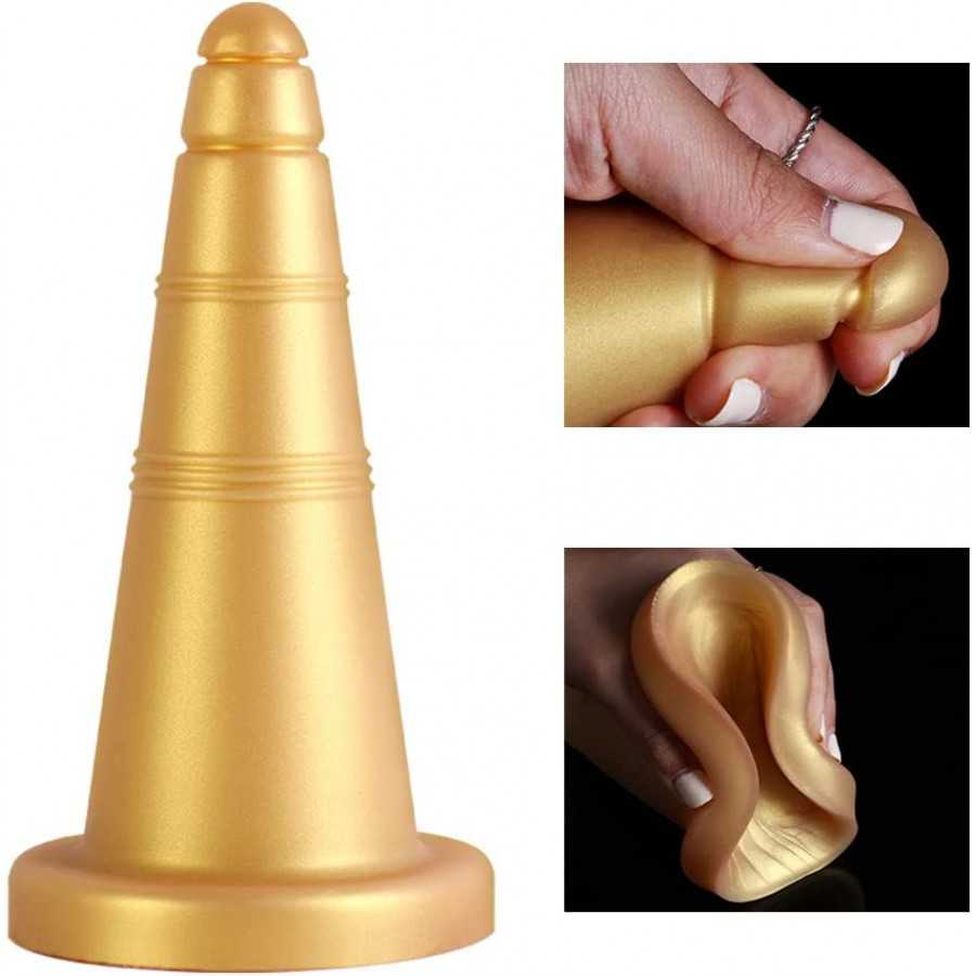 FST Super Soft Liquid Silicone Anal Plug Ice Cream Cones Exterior Design Adult Toy Vaginal Massage Prostate Stimulation Double U