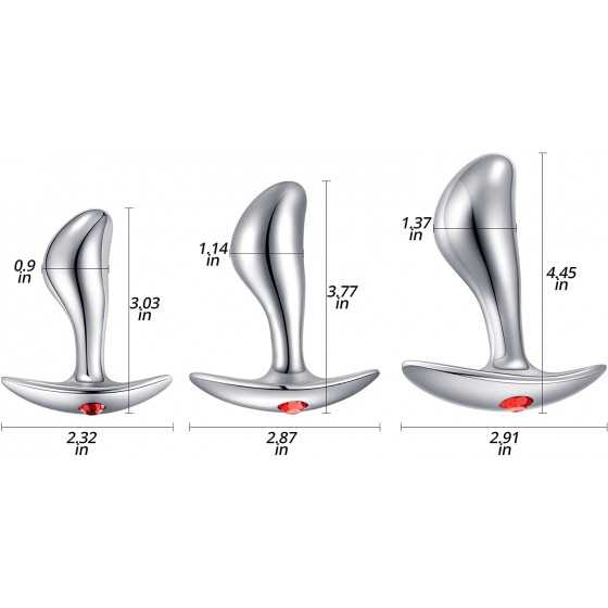 Anal Plugs Luxury Jewelry 3pcs Trainer Kit Butt Plugs with Flared Base Prostate Massage Stimulation Sex Toys for Women Men Begin