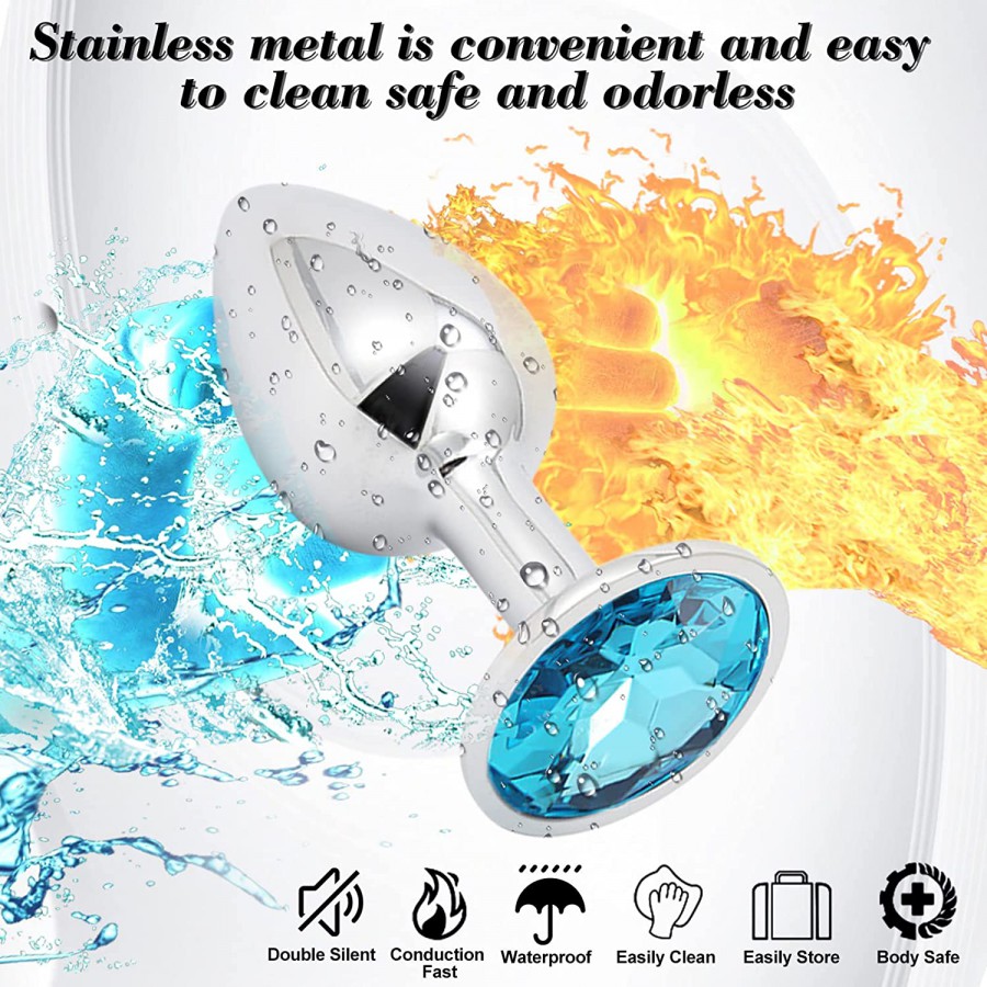 Stainless Steel Anal Plug Butt Toys Luxury Jewelry Design Fetish Anal Sex Trainer Expanding Butt Plugs S&M Adult Gay Woman Man S