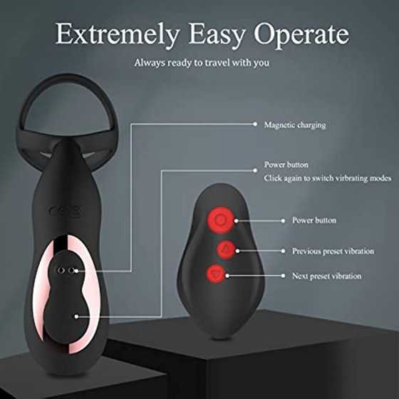 4 in 1 Anal Vibrator Prostate Massagers with 360° Rotating Anal Butt Plug Stimulator and Cock Rings, Remote Control 7 Rotating S