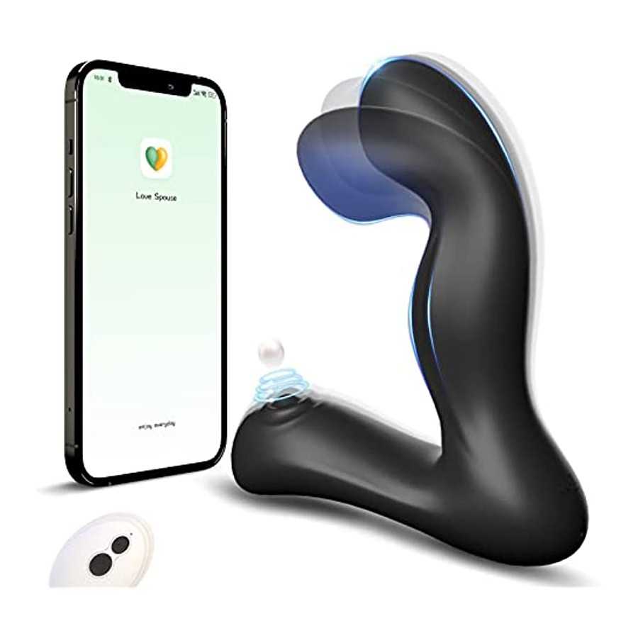 Prostate Massager Anal Vibrator Adult Sex Toys for Men Women with Remote Control & APP Anal Butt Plug Quiet Wiggling,Pulsating 9