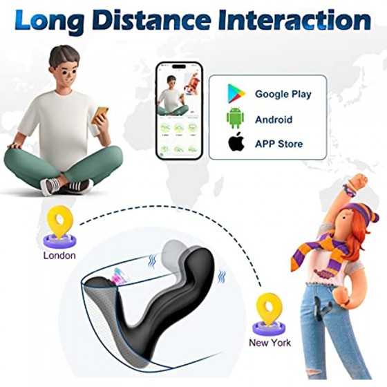 Prostate Massager Anal Vibrator Adult Sex Toys for Men Women with Remote Control & APP Anal Butt Plug Quiet Wiggling,Pulsating 9