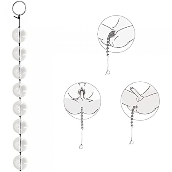 Sex Toys Anal Beads Anal Plug Butt Plug Anal Training Beads Plug Trainer Anal Play Beads Anal Chain Transparent Glass Crystal